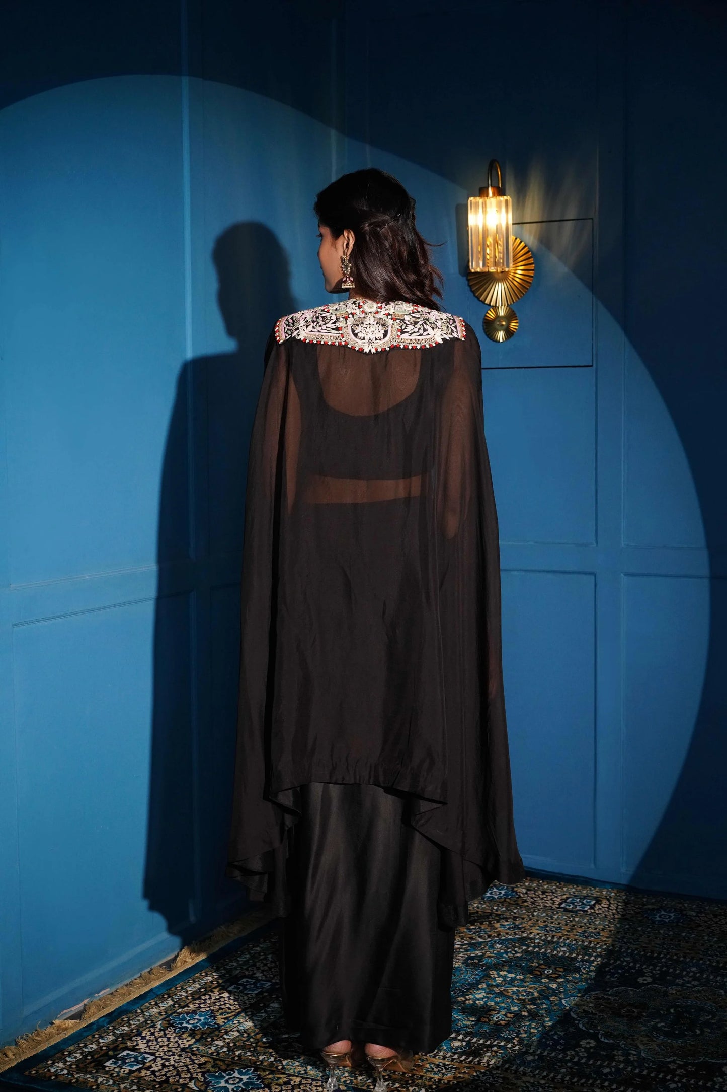 3-piece Hand-embroidered Cape Ensemble