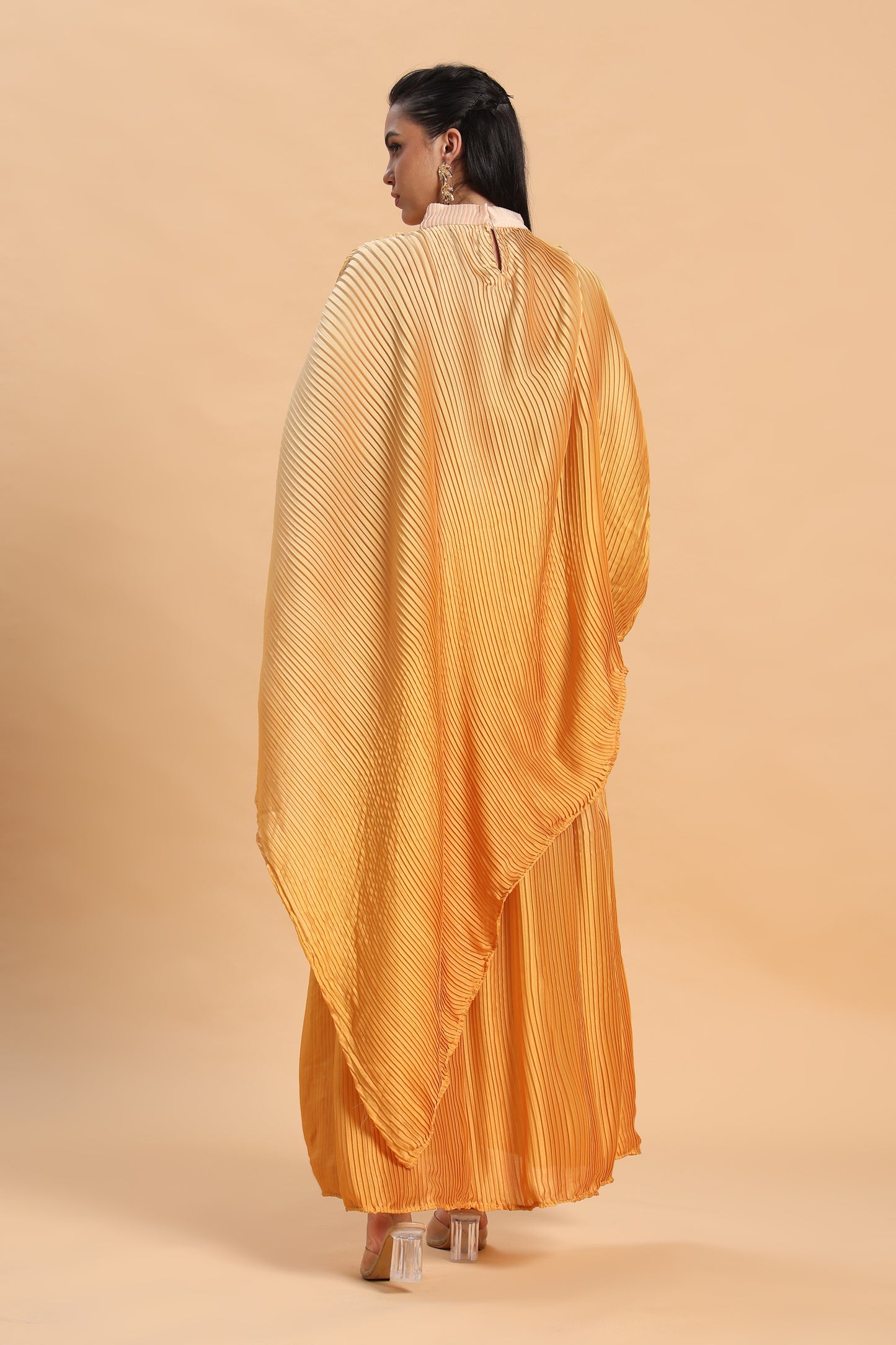 Yellow and cream ombre leated co ord set