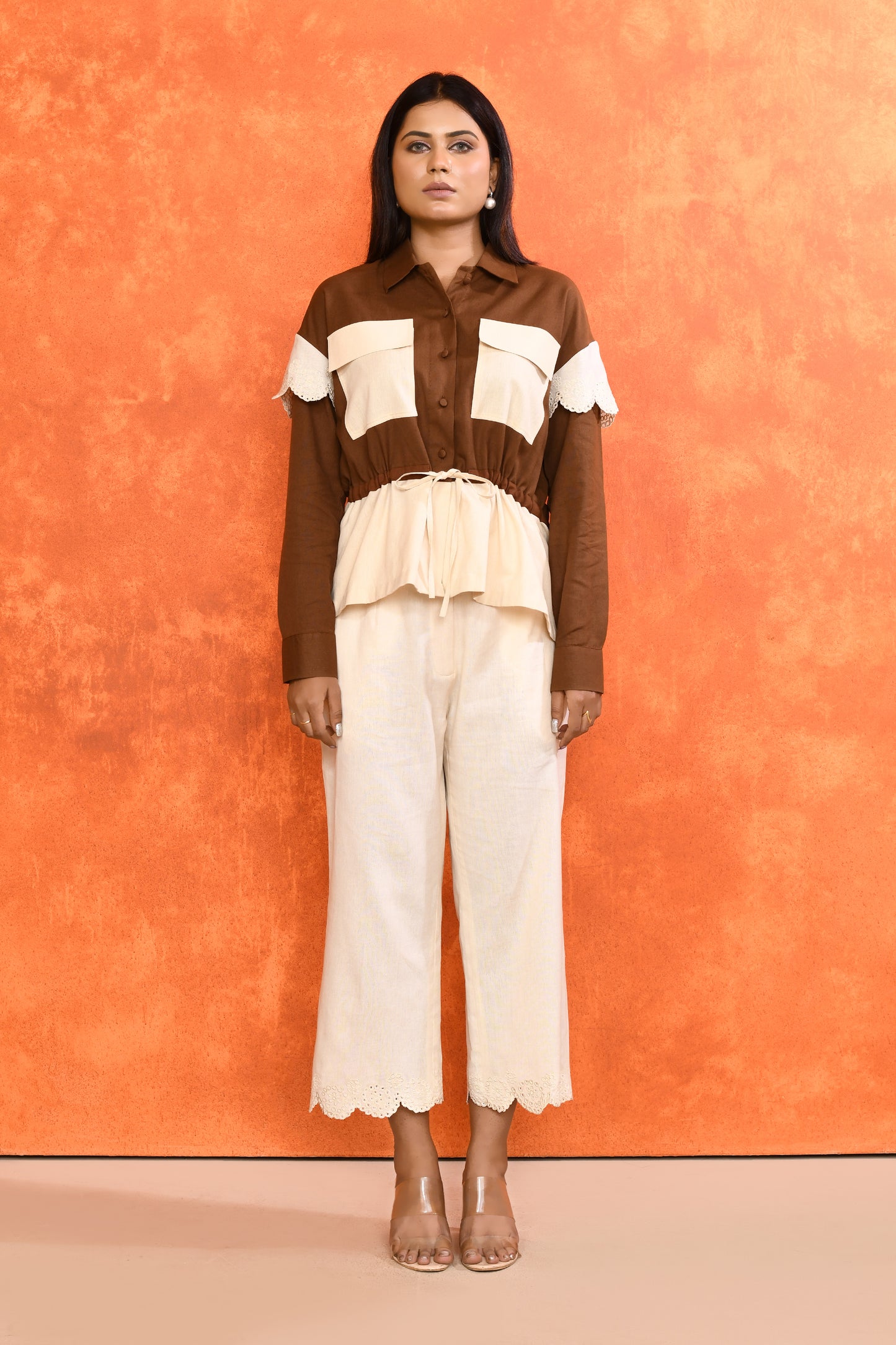 Brown Cotton co ord set