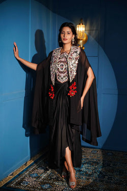 3-piece Hand-embroidered Cape Ensemble