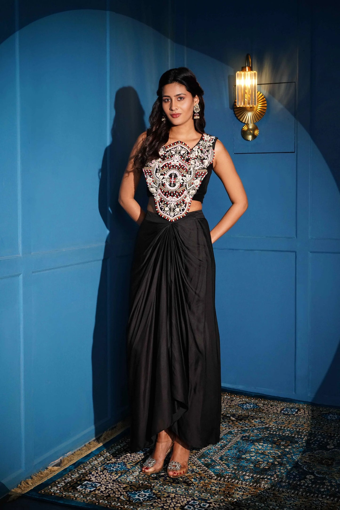 3-piece Hand-embroidered Cape Ensemble