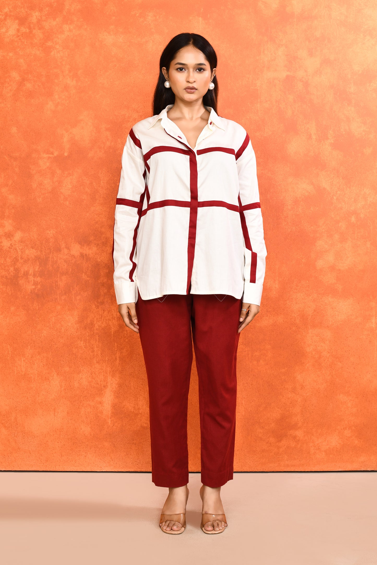 Red Shirt cotton co ord set