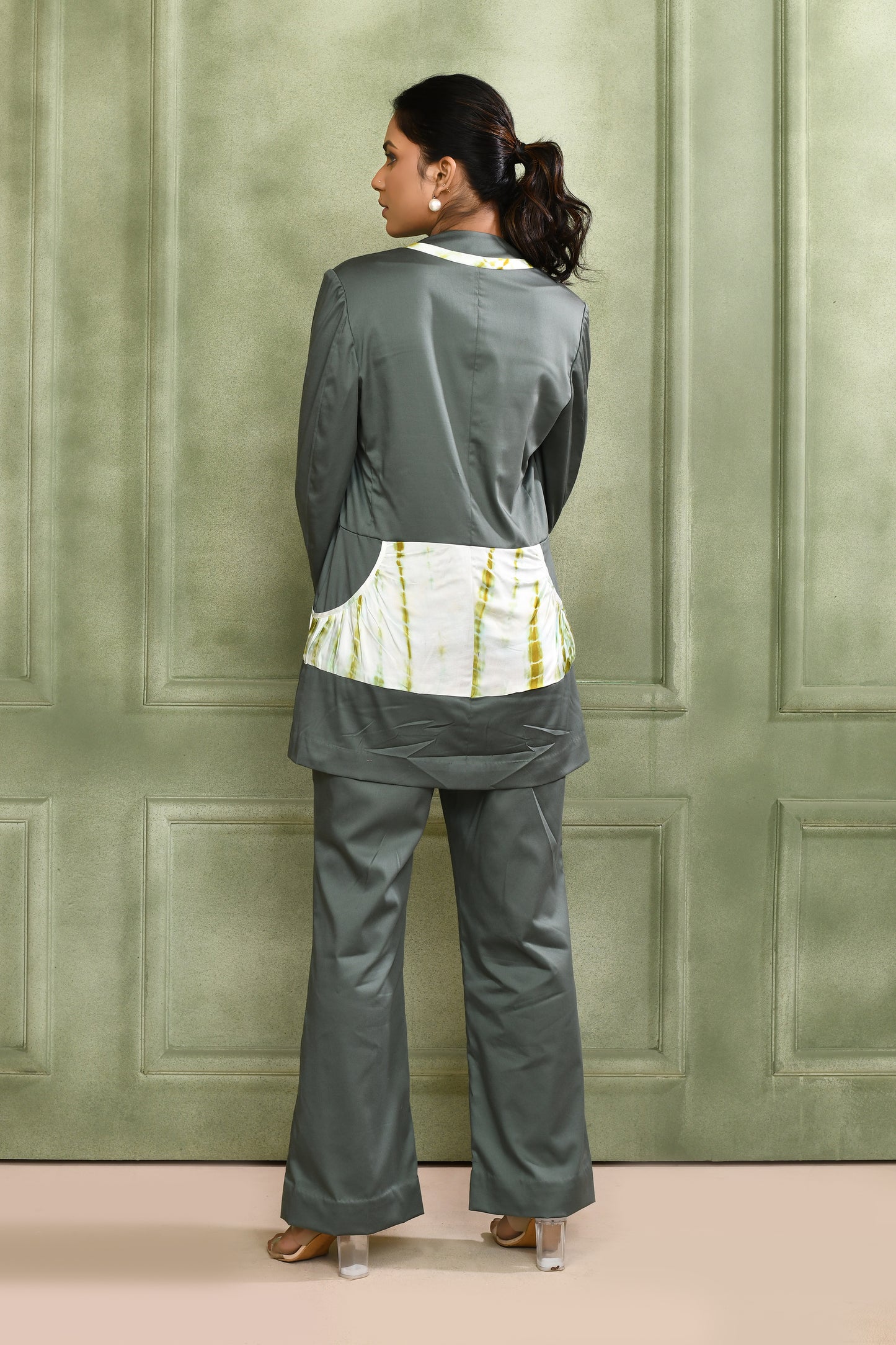 Grey Cotton Satin co ord set