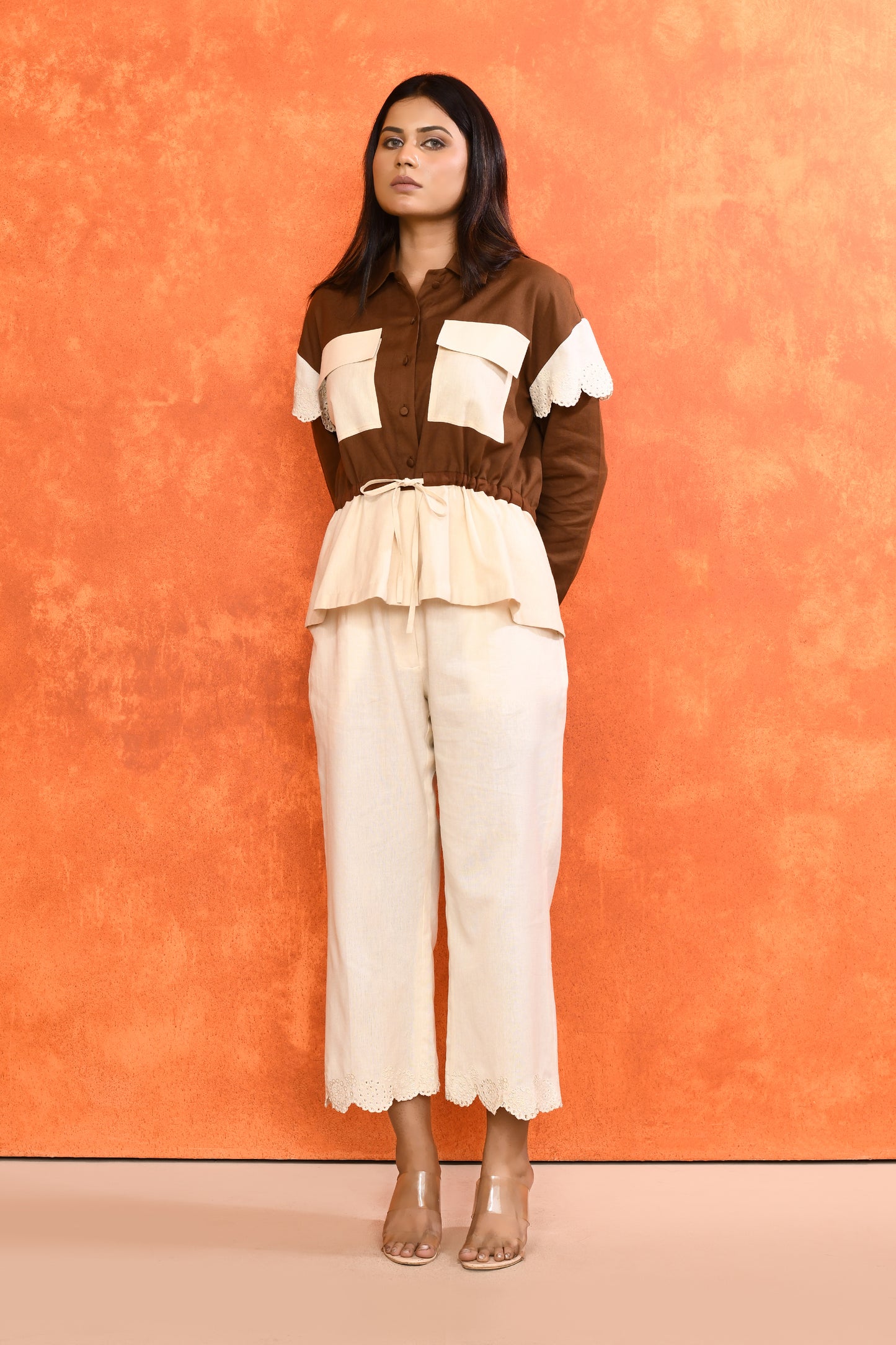 Brown Cotton co ord set