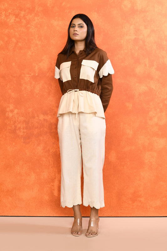 Brown Cotton co ord set