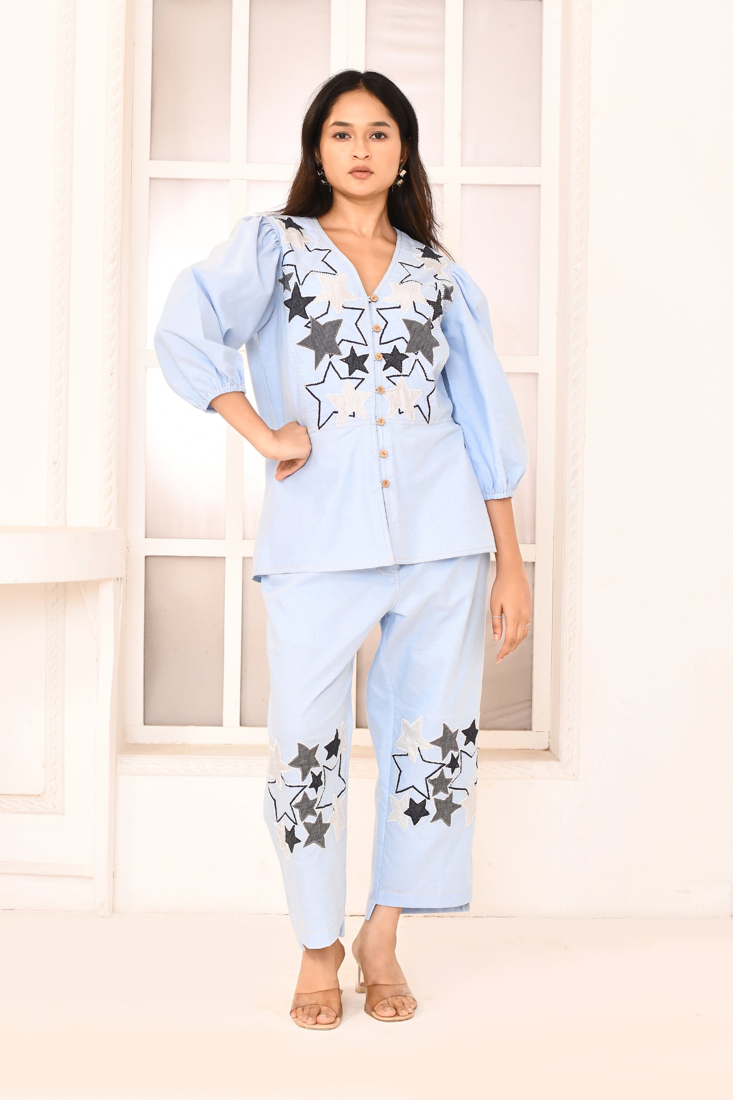 Blue cotton co ord set