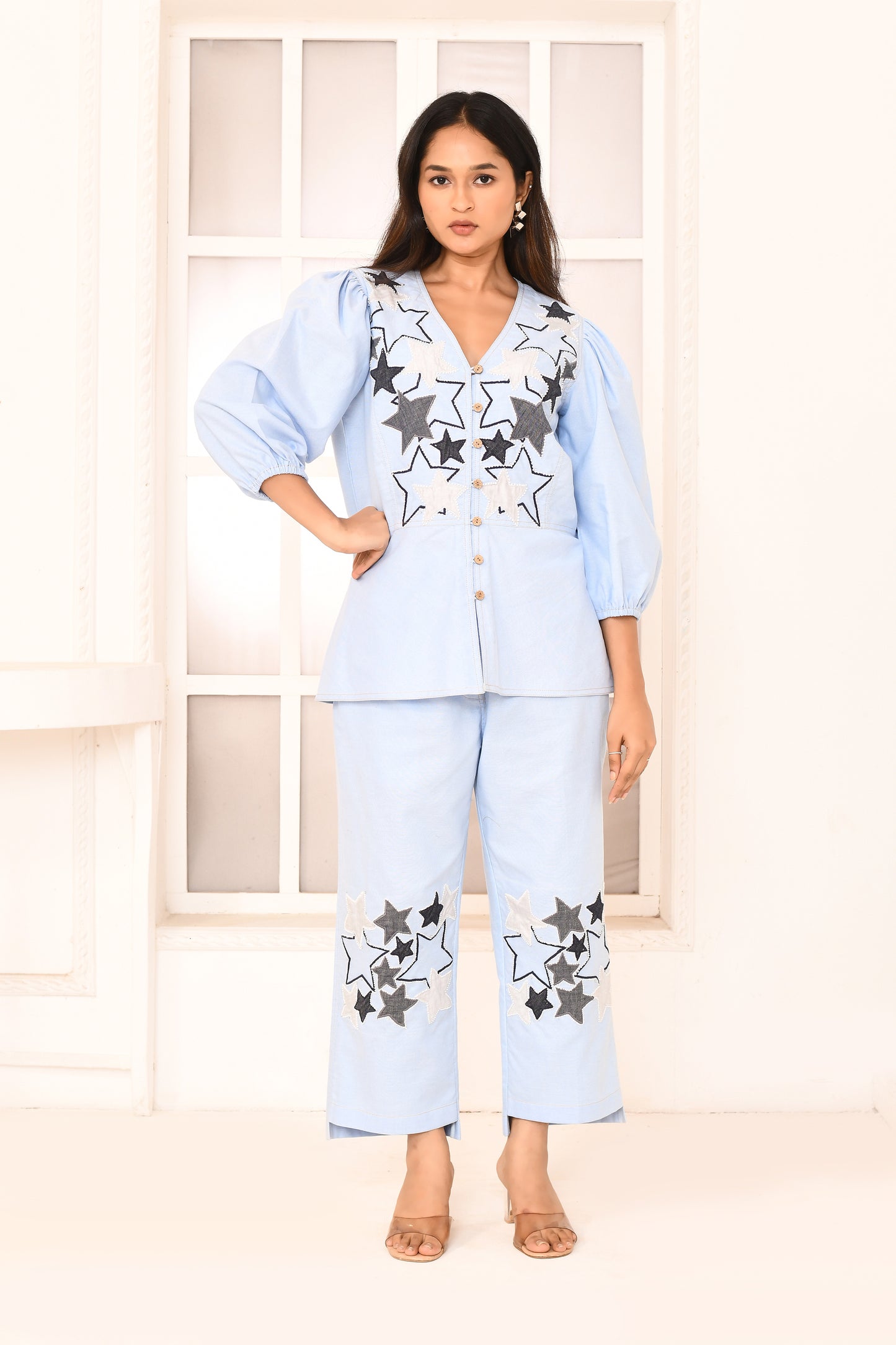 Blue cotton co ord set