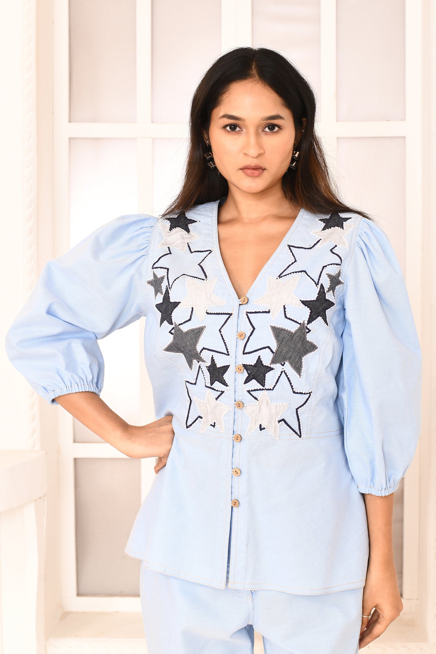 Blue cotton co ord set