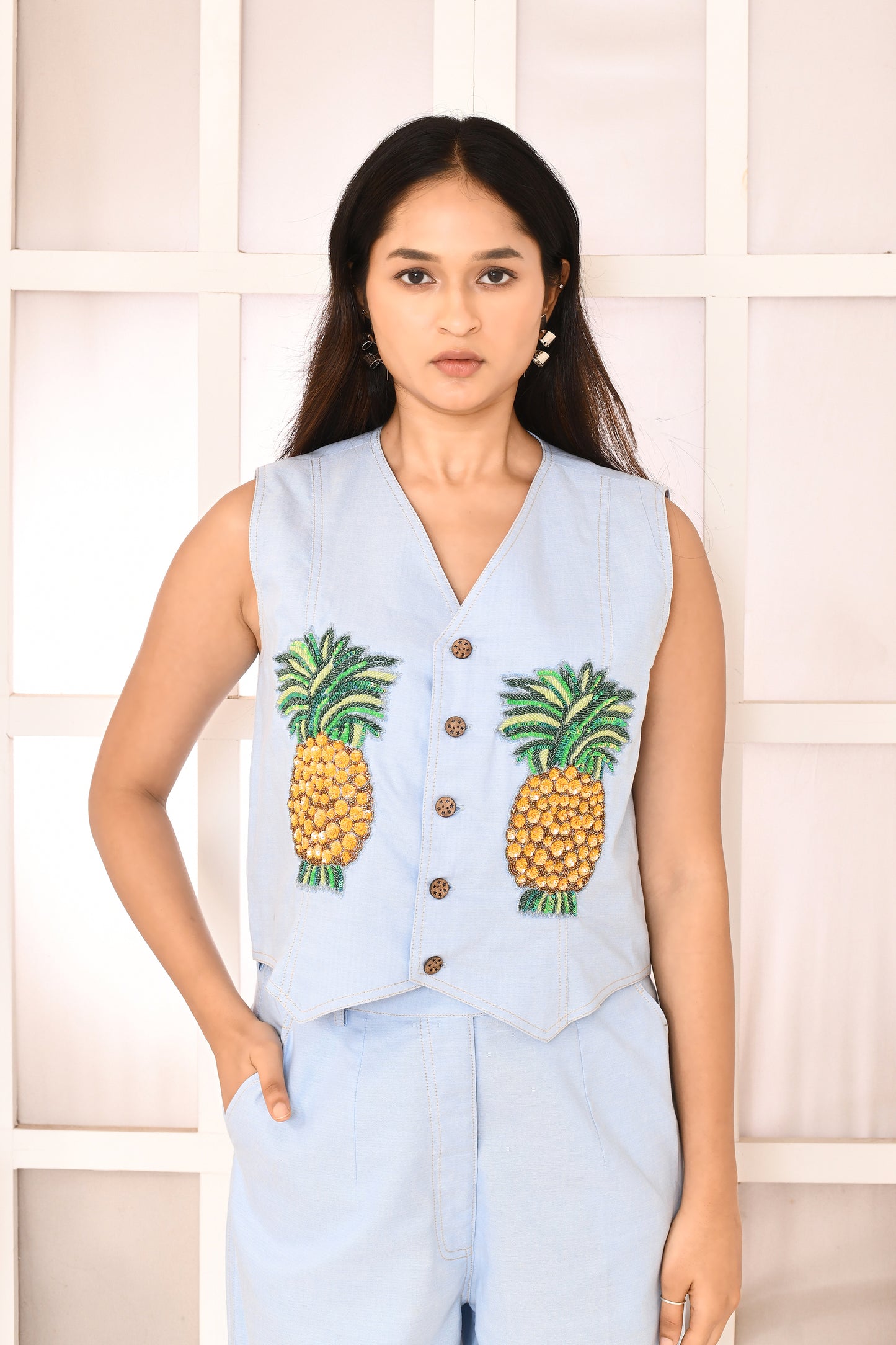 Blue cotton co ord set