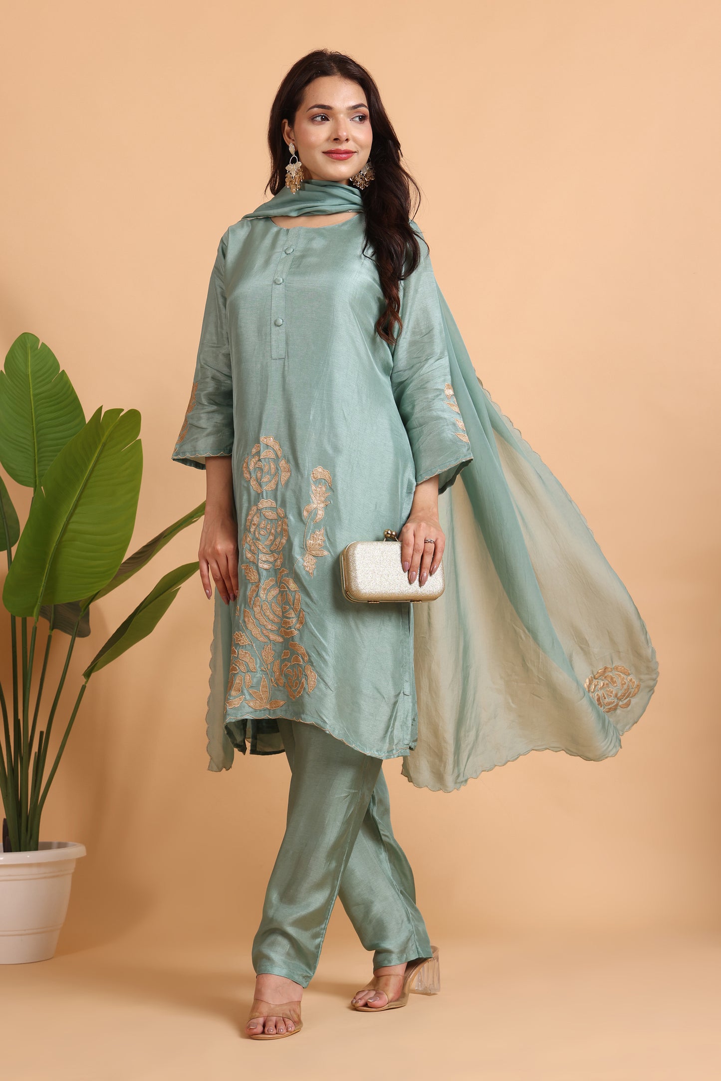 Sky Blue silk kurta set