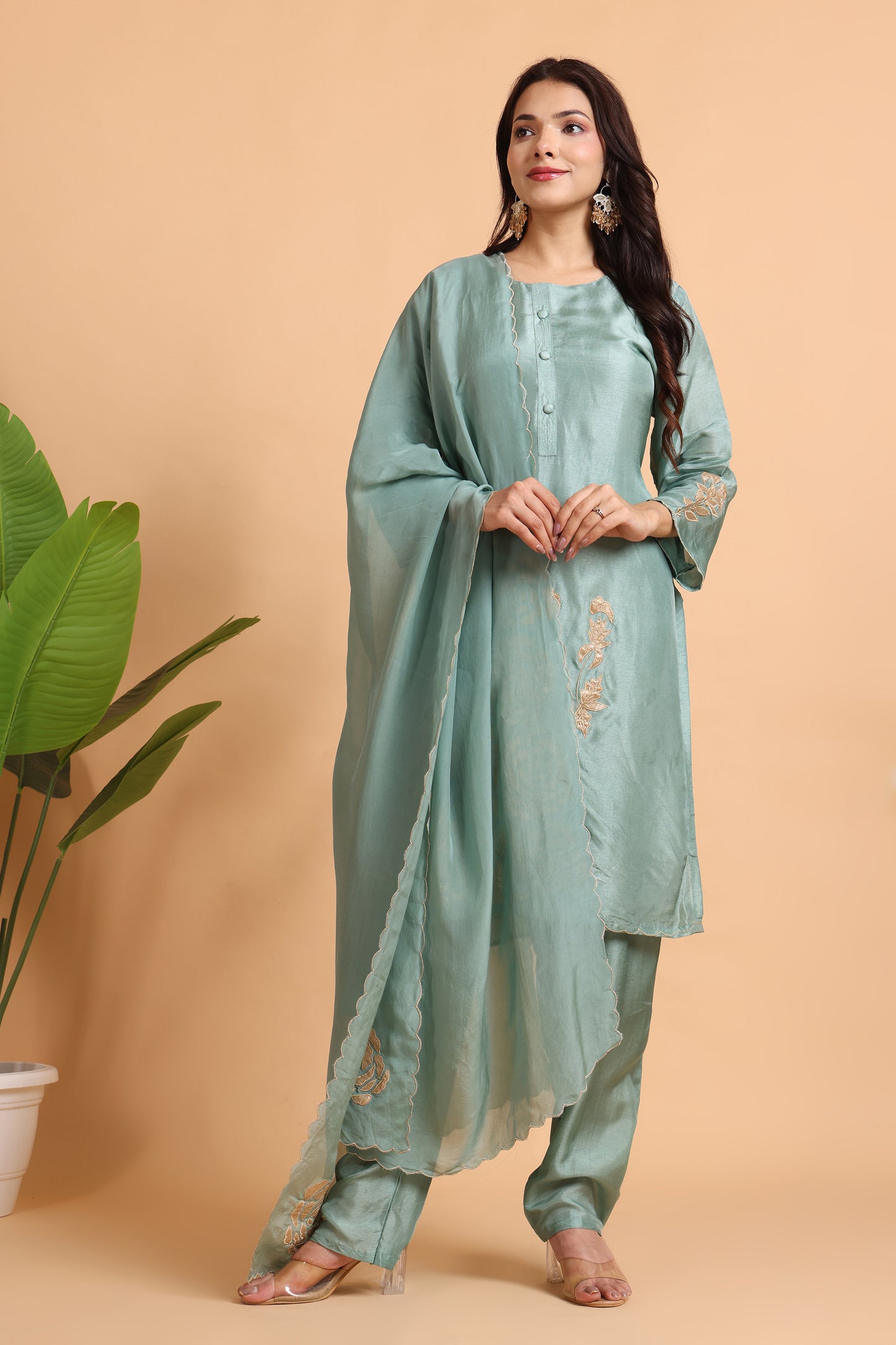 Sky Blue silk kurta set